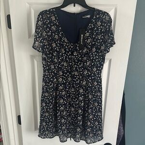 Dark Blue Floral Dress